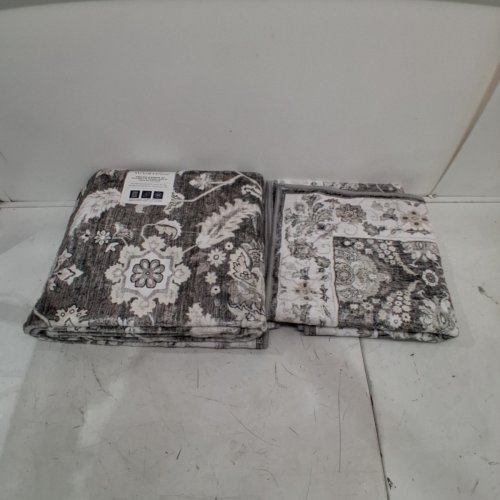 2PC WASHLUXE MACHINE WASHABLE AREA RUG & RUNNER SET - 5FT X 7FT / 27" X 60" - GREY / WHITE (MODEL: 2046294) image 2