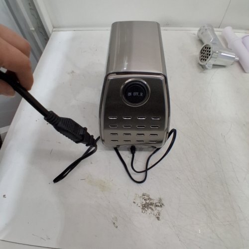 AIRMSEN STAINLESS STEEL ELECTRIC SAUSAGE MAKER AND STUFFER MEAT GRINDER - 800W - SILVER (MODEL: MGR-080) image 2