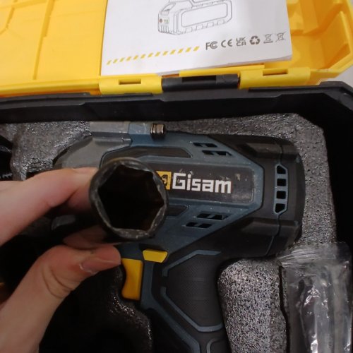 GISAM CORDLESS 1/2" IMPACT WRENCH - 21V , 4.0AH BRUSHLESS HIGH TORQUE IMPACT GUN, 4 SPEED WITH X2 4000MAH BATTERIES - FULL ACCESSORY KIT WITH CARRY CASE image 5
