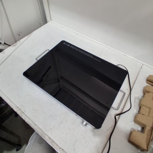 SALTON HOTRAY XL WARMING TRAY WITH TEMPERED GLASS - 400W -21" X 16" - BLACK - (MODEL: 2123123 / WT2148) image 3
