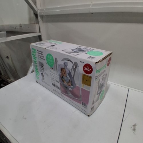 INGENUITY CONVERT ME 2-IN-1 COMPACT PORTABLE AUTOMATIC BABY SWING & INFANT SEAT WITH NATURE SOUNDS - 0 TO 9 MONTHS, 6LBS TO 20LBS - SWELL (MODEL: 12579/3407) image 5