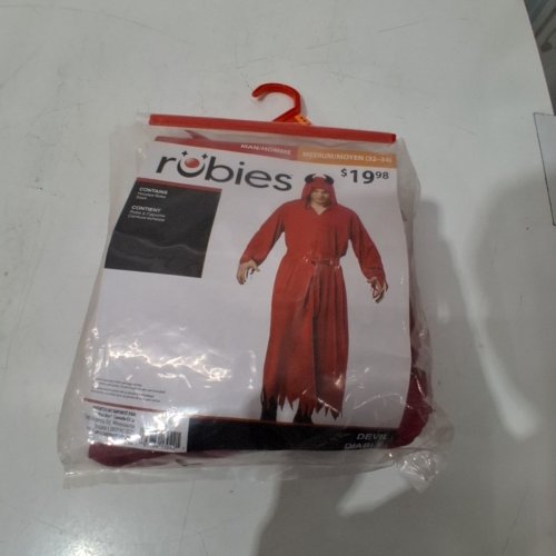 2PC MEN'S RUBIES DEVIL COSTUME - MEDIUM (32-34) - RED (STYLE: DEVIL / DIABLE) image 2