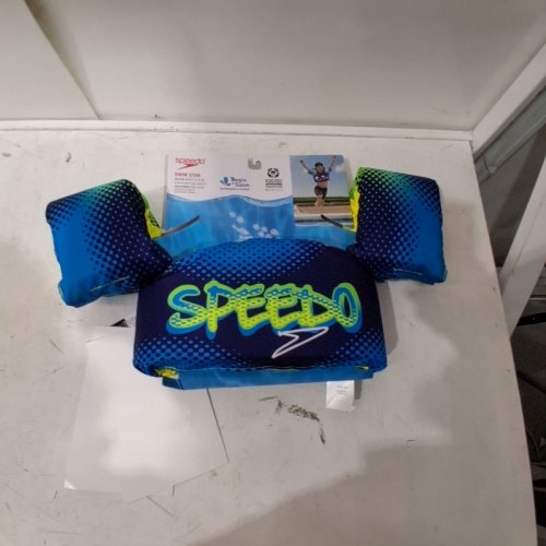 SPEEDO CHILDREN'S SWIM VEST - OSFM | 33-55 LBS - BLUE AND GREEN image 2