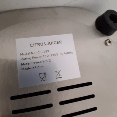 ELECTRIC CITRUS JUICER - 110-120 V, 160W - SILVER / BLACK (MODEL: CJ-189) image 3