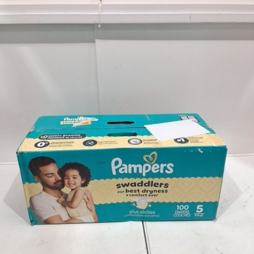 100PK PAMPERS SWADDLERS 100% LEAKPROOF DISPOSABLE BABY DIAPERS - SIZE 5 image 2