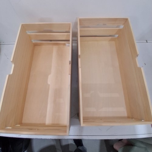2PK BRIGHTROOM PINE WOOD ROLLING CRATES - 24" L X 12.7" X 10.7" - NATURAL image 3