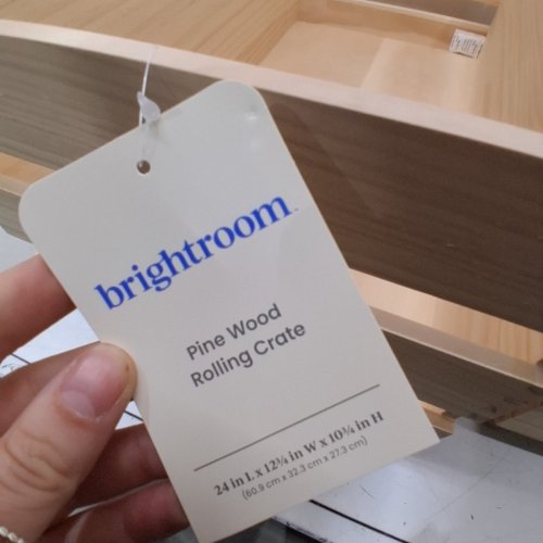 2PK BRIGHTROOM PINE WOOD ROLLING CRATES - 24" L X 12.7" X 10.7" - NATURAL image 4