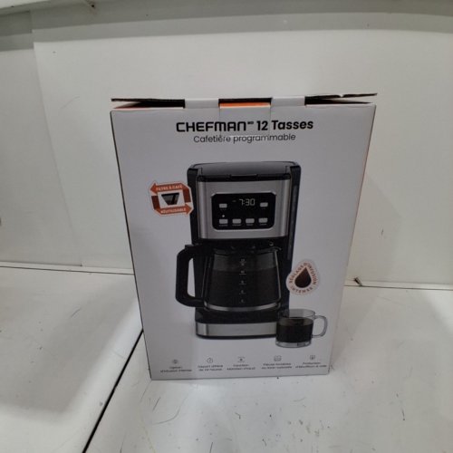 CHEFMAN PROGRAMMABLE COFFEE MAKER WITH DIGITAL DISPLAY & AUTO -BREW FUNCTION - 12-CUP - STAINLESS STEEL (MODEL: RJ14-12-SQ) image 4