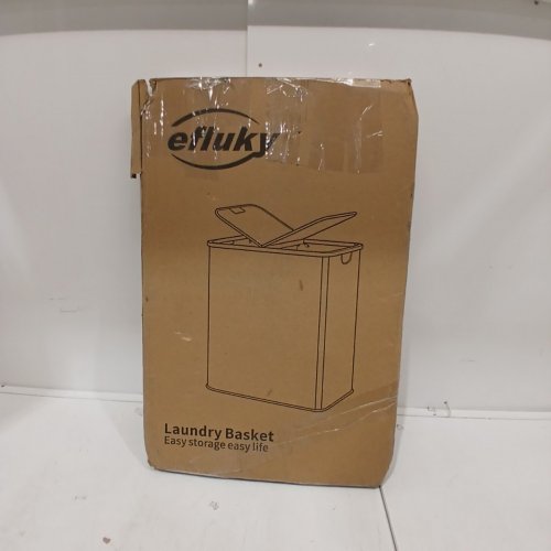 EFLUKY FABRIC COLLAPSIBLE LAUNDRY BASKET - LARGE CAPACITY - GREY image 3