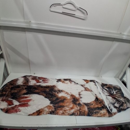 PLUSH KID'S CAT SLEEPING BAG FOR CAMPING, SLEEPOVERS - 5FT X 2FT - CAT PRINT image 3