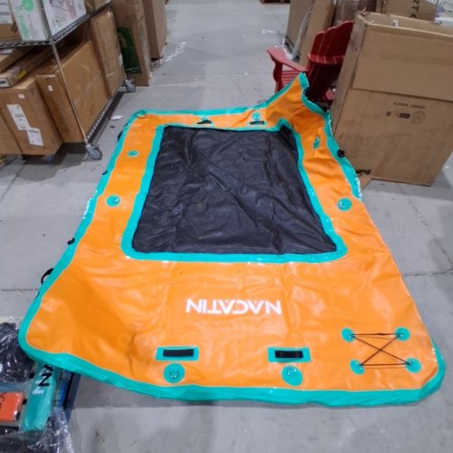 NACATIN INFLATABLE ISLAND PLATFORM DOCK WITTH SUNSHADE AND ACCESSORIES - ORAGNE/TEAL (MODEL: FD001) image 2