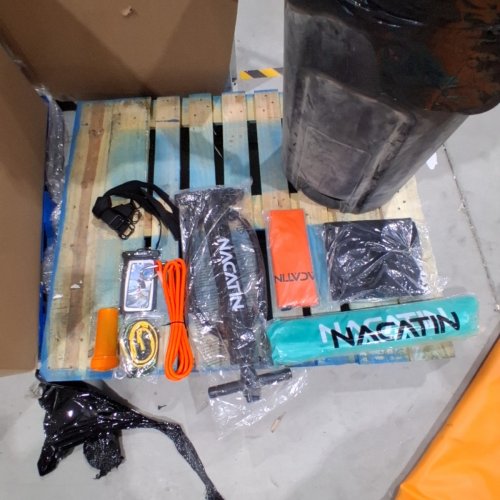 NACATIN INFLATABLE ISLAND PLATFORM DOCK WITTH SUNSHADE AND ACCESSORIES - ORAGNE/TEAL (MODEL: FD001) image 4
