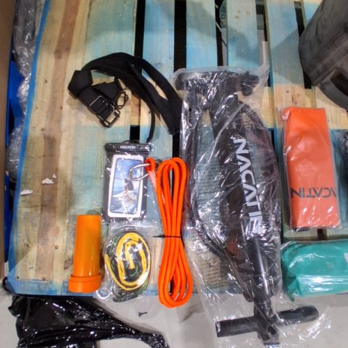 NACATIN INFLATABLE ISLAND PLATFORM DOCK WITTH SUNSHADE AND ACCESSORIES - ORAGNE/TEAL (MODEL: FD001) image 5