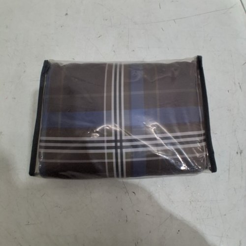 3PC JOLUSERE VINTAGE CHECKERED DUVET COVER BEDDING SET - QUEEN - BLUE/BROWN PLAID image 4