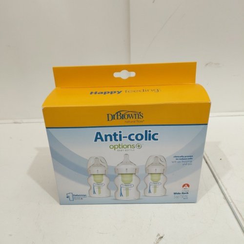 3PK DR BROWN'S ANTI-COLIC OPTIONS+ WIDE-NECK PLASTIC BABY BOTTLES - 5 OZ / 150 ML - CLEAR/GREEN (MODEL: WB53600-CA) image 3