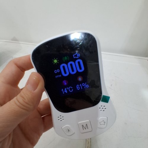 CARBON MONOXIDE DETECTOR PLUG-IN WALL WITH LCD DISPLAY - BLACK/WHITE (MODEL: MY-S17) image 2