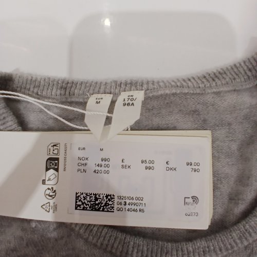 WOMEN'S ARKET LONG SLEEVE MERINO TOP - MEDIUM - GREY image 2