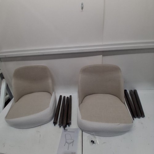 2PK COLAMY UPHOLSTERED MODERN DINING CHAIRS - 19" X 30" X 17" - BEIGE - (MODEL: 3100) image 2