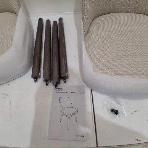 2PK COLAMY UPHOLSTERED MODERN DINING CHAIRS - 19" X 30" X 17" - BEIGE - (MODEL: 3100) image 3