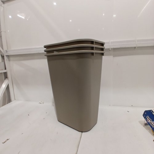 3 RUBBERMAID COMMERCIAL WASTEBASKET TRASH BIN - 41QT - BEIGE - (MODEL: 2957) image 3