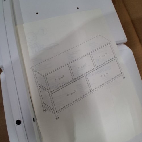 SOMDOT STORAGE ORGANIZER DRESSER WITH FABRIC DRAWERS - 39.3" X 11.8" X 21.6" - WHITE (MODEL: FD105C09) image 3
