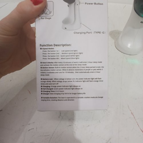 TBTEEK USB RECHARGEABLE AUTOMATIC CAT TOY - WHITE image 3