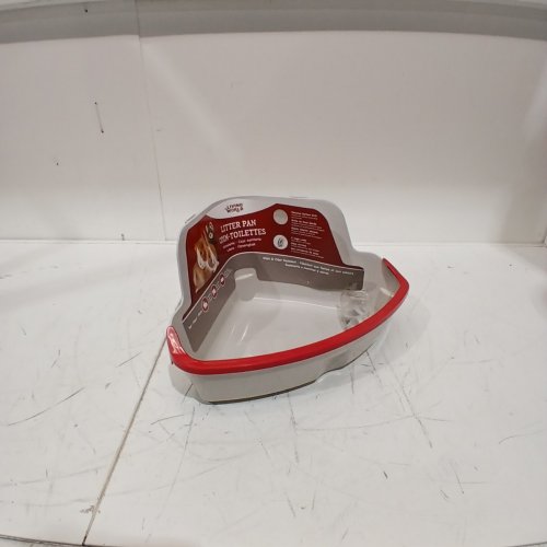 LIVING WORLD SMALL ANIMAL CORNER LITTER PAN FOR RABBITS, FERRETS & MORE - 12.5" X 8.6" X 5.7" - RED/GREY image 2
