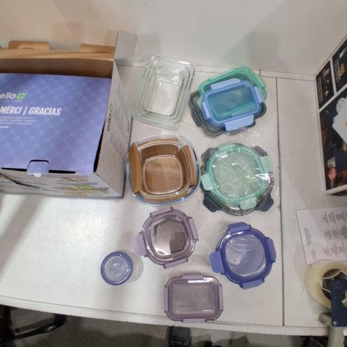 20PC ELLO COLOR LOCK MIXED MEAL PREP GLASS FOOD STORAGE CONTAINERS - ASSORTED COLORS (MODEL: 1969922) image 2