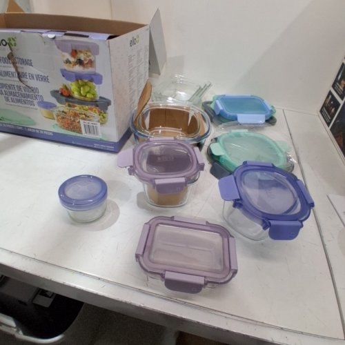 20PC ELLO COLOR LOCK MIXED MEAL PREP GLASS FOOD STORAGE CONTAINERS - ASSORTED COLORS (MODEL: 1969922) image 3