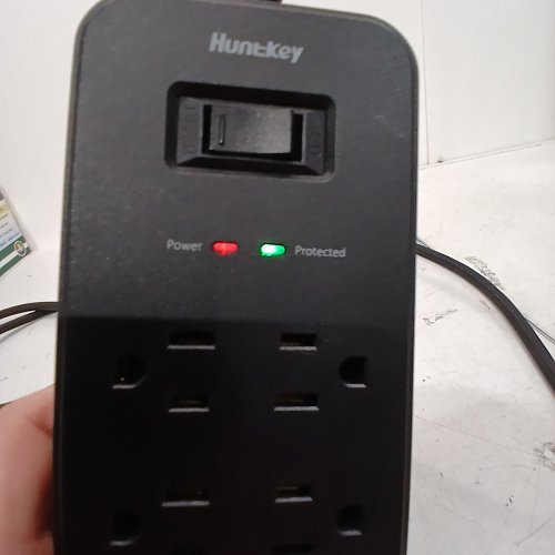2PC HUNTKEY WIDELY SPACED OUTLETS POWER BAR, 1875W/15A, - BLACK - (MODEL: SME607) image 2