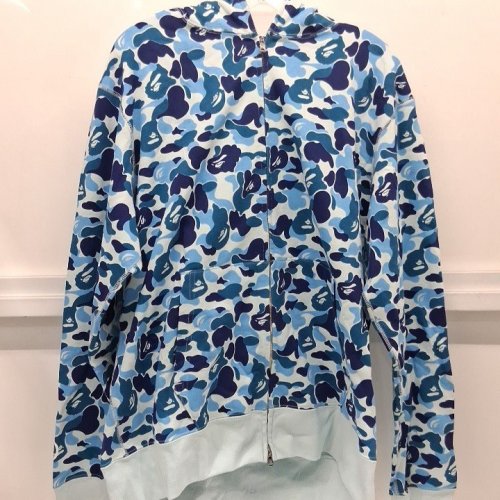 MENS A BATHING APE BAPE'S BIG ABC CAMO SHARK FULL ZIP HOODIE - EXTRA LARGE - BLUE/WHITE CAMO GRAPHIC (STYLE: 1J30115007) image 2