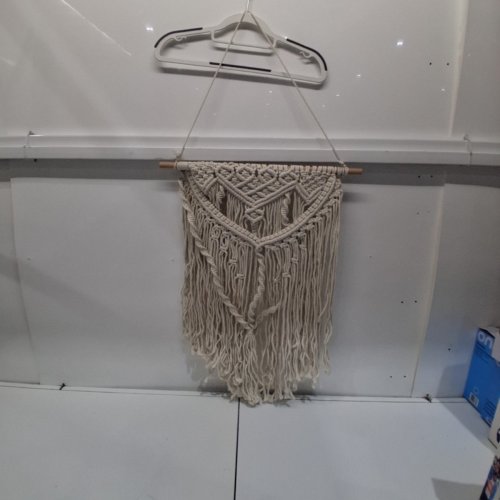 SIMPLE MODEREN HANGING MACRAME TASSEL - 20" X 27" - CREAM image 2