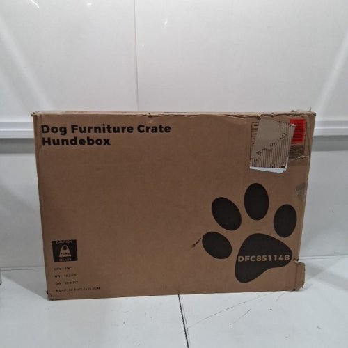 HZUANERI WOODEN DOG CRATE FURNITURE - 31" X 22" X 24" - WHITE\BROWN (MODEL: DFC85114B) image 2