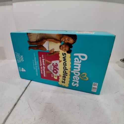 100PK PAMPERS SWADDLERS UP TO 100% LEAKPROOF BABY DIAPERS - SIZE 4 (15-34LBS) image 2
