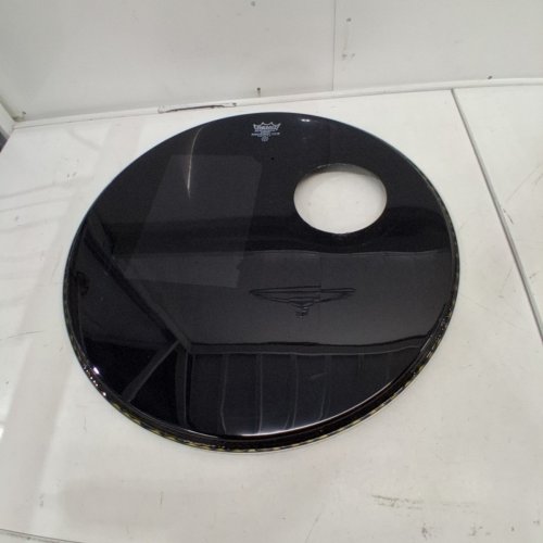 REMO WEATHERKING EBONY POWERSTROKE 3 BASS DRUMHEAD - 22" DIAMETER, 5" BLACK DYNAMO INSTALLED - BLACK (MODEL: P3-1022-ES) image 3
