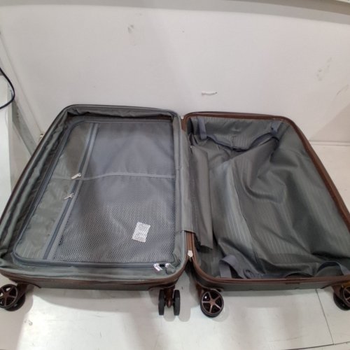 AMAZON BASICS VIENNA EXPANDABLE LUGGAGE SPINNER SUITCASE - 24" - BLACK/BROWN image 4
