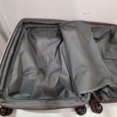 AMAZON BASICS VIENNA EXPANDABLE LUGGAGE SPINNER SUITCASE - 24" - BLACK/BROWN image 5