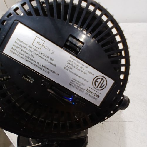 MAINSTAYS RECHARGEABLE PORTABLE CLIP FAN - 7.5'' - BLACK (MODEL- CF05) image 2