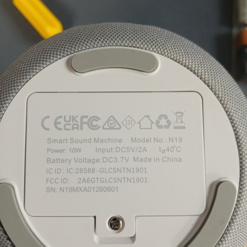 GLOCUSENT SMART SOUND MACHINE WITH NIGHT LIGHT & DUAL ALARM - 10W, 5 V/2A, 3.7 V, 2200 MAH- WHITE / GRAY (MODEL: N19) image 2