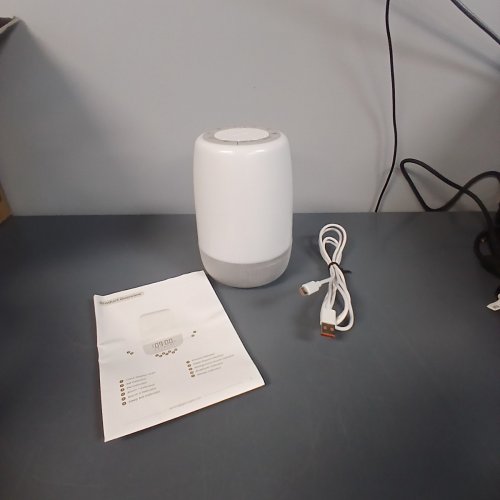 GLOCUSENT SMART SOUND MACHINE WITH NIGHT LIGHT & DUAL ALARM - 10W, 5 V/2A, 3.7 V, 2200 MAH- WHITE / GRAY (MODEL: N19) image 3