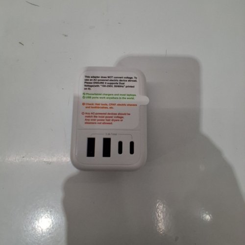 VYLEE TRAVEL PLUG ADAPTER - CANADA US TO EUROPE POWER ADAPTER WITH 4 AC OUTLETS AND 4 USB PORTS (2 USB-A, 2 USB-C) - WHITE (MODEL: OL-519EU) image 2