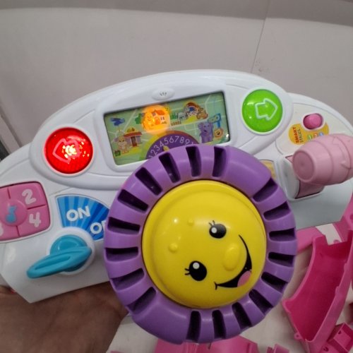 FISHER-PRICE LAUGH & LEARN CRAWL AROUND SMART STAGES CAR, STATIONARY PLAY CENTER FOR BABIES AND TODDLERS - PINK (MODEL: GHK00) image 2
