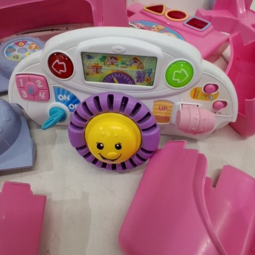 FISHER-PRICE LAUGH & LEARN CRAWL AROUND SMART STAGES CAR, STATIONARY PLAY CENTER FOR BABIES AND TODDLERS - PINK (MODEL: GHK00) image 3