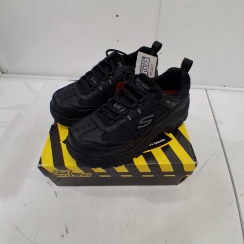 MEN'S SKECHERS BURGIN SAWDA COMPOSITE TOE WORK SHOES - SIZE 7, WIDE - BLACK (STYLE: 200088W) image 3