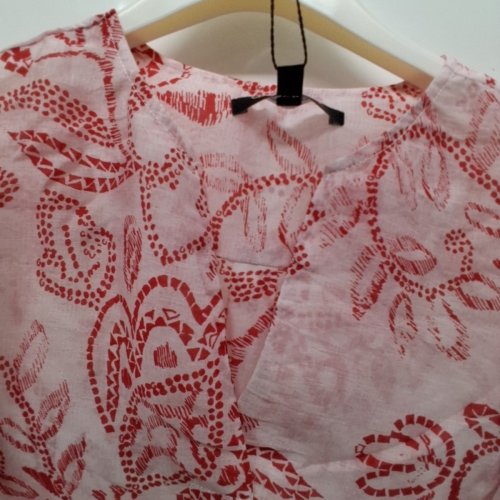WOMEN'S BARILOCHE PRINTED PULL-OVER SHIRT - SMALL / MEDIUM - 38 - PINK / RED (STYLE : ARTE) image 4