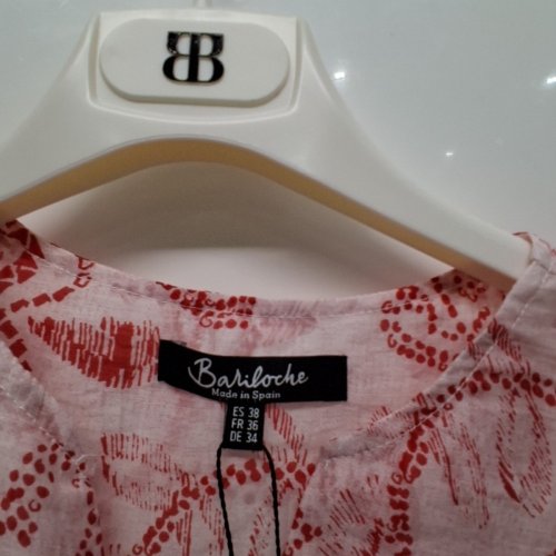 WOMEN'S BARILOCHE PRINTED PULL-OVER SHIRT - SMALL / MEDIUM - 38 - PINK / RED (STYLE : ARTE) image 5