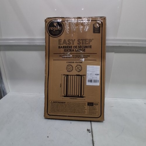 REGALO EASY STEP EXTRA WIDE METAL SAFETY GATE - 30" X 29" - 49" - WHITE (MODEL: 1164EWDS) image 3