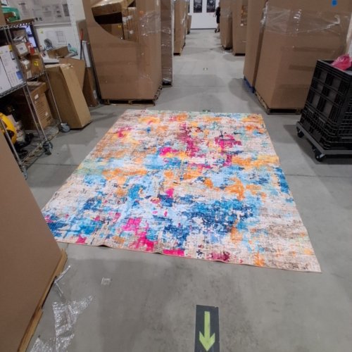 MODERN WASHABLE NON-SLIP SOFT COLORFUL BOHO AREA RUG - 8FTX 10FT - MULTICOLOURED image 2