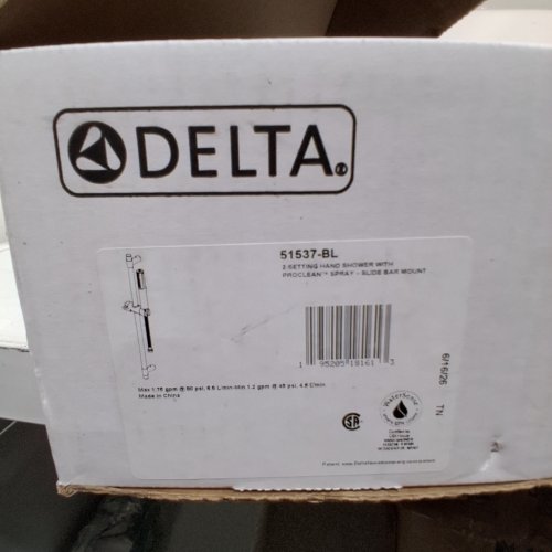 DELTA 2-SETTING HAND SHOWER WITH SLIDE BAR MOUNT - 1.75 GPM - MATTE BLACK (MODEL: 51537-BL) image 2