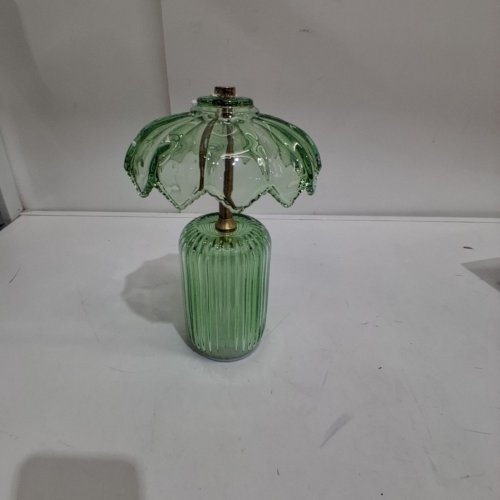MJ PREMIER BATTERY-OPERATED GLASS TABLE LAMP - GREEN - 9" image 3